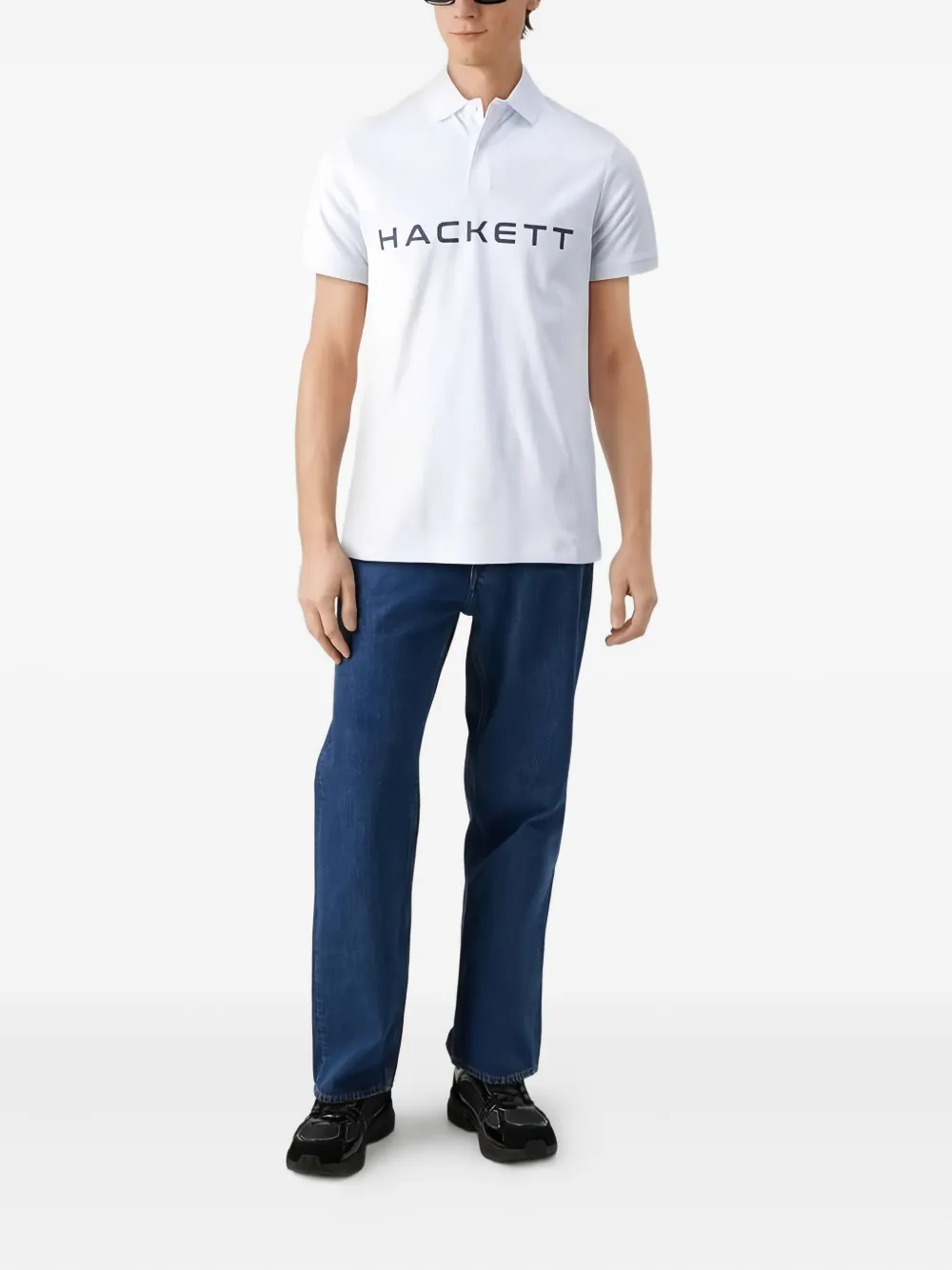 Hackett logo-print polo shirt - Wit