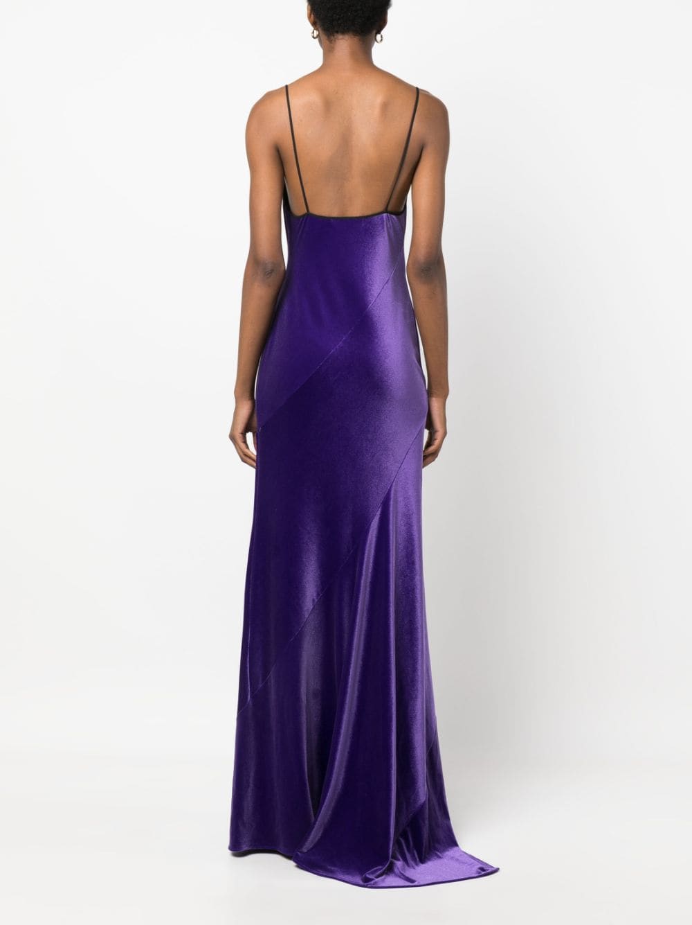 Shop Philosophy Di Lorenzo Serafini Satin Maxi Dress In Violett