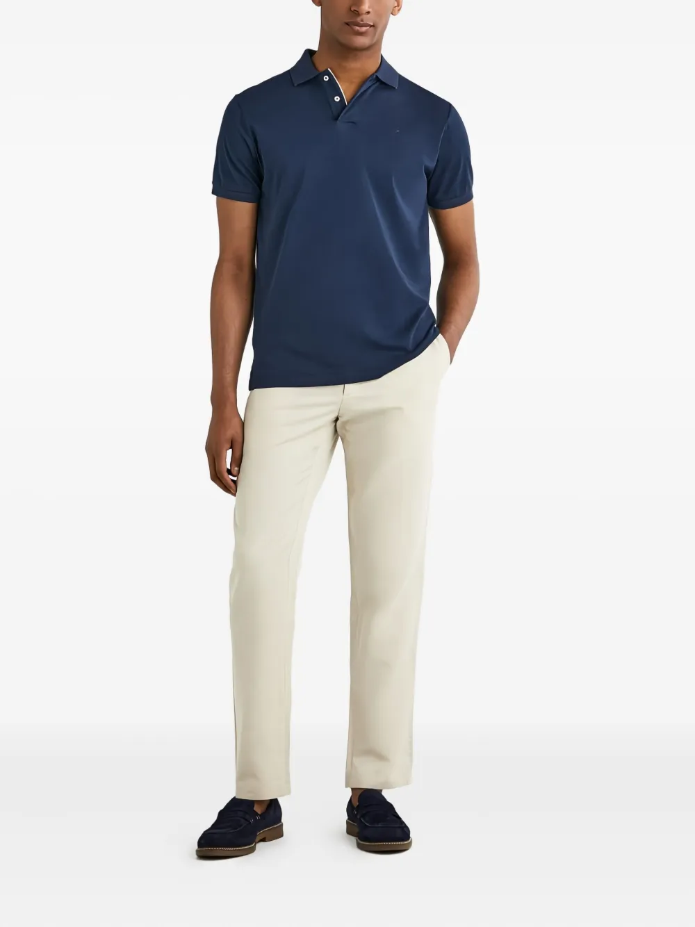 Hackett logo-embroidered polo shirt - Blauw