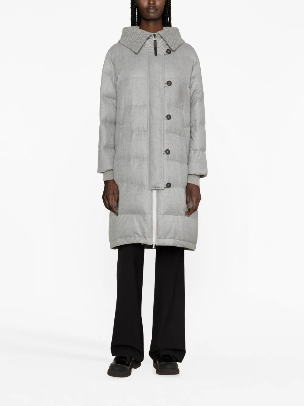 Brunello Cucinelli hooded padded jacket - Grijs