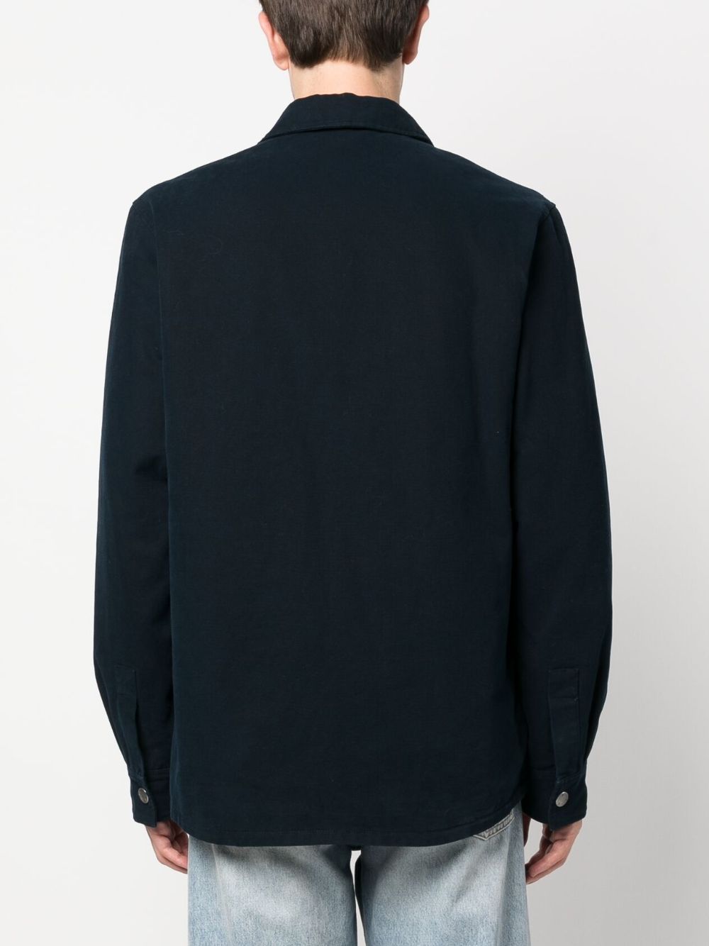 spread-collar cotton shirt jacket