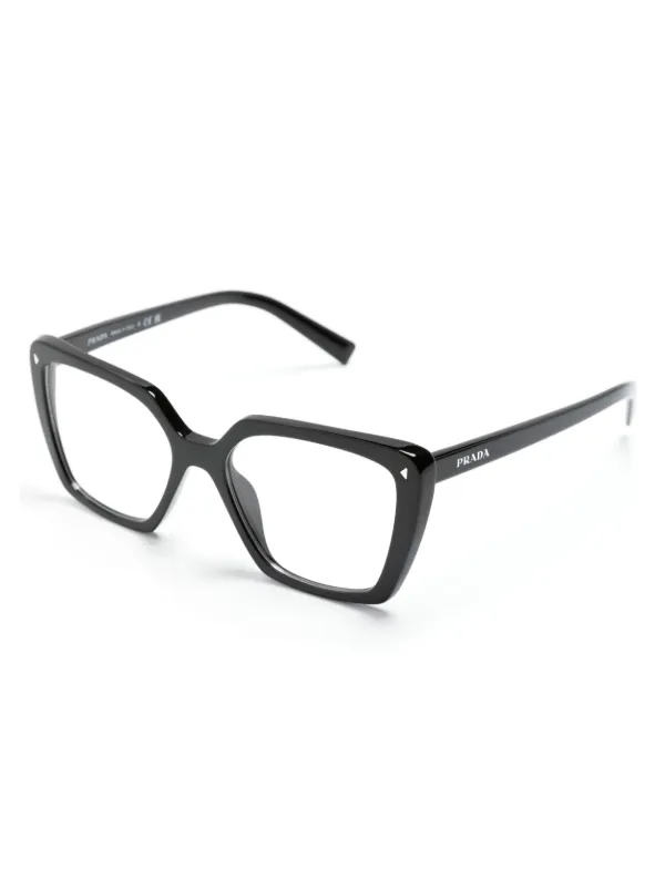 Prada Eyewear colour-block square-frame Glasses - Farfetch