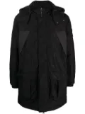 Ea7 Emporio Armani logo-patch hooded jacket - Black