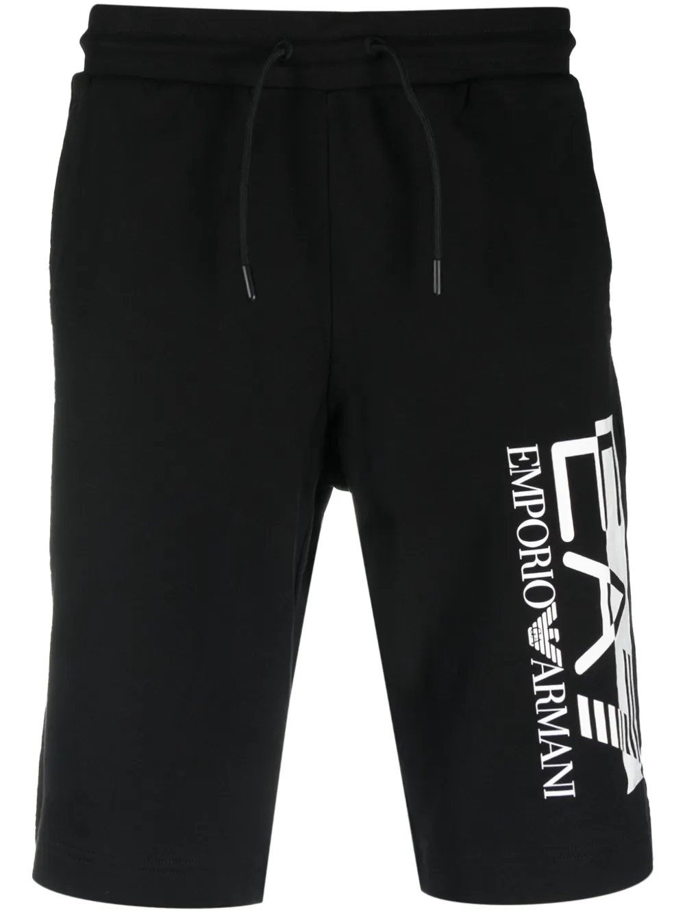 Ea7 Emporio Armani logo print Cotton Track Shorts Farfetch