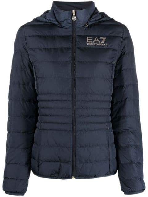Ea7 Emporio Armani logo-print padded jacket