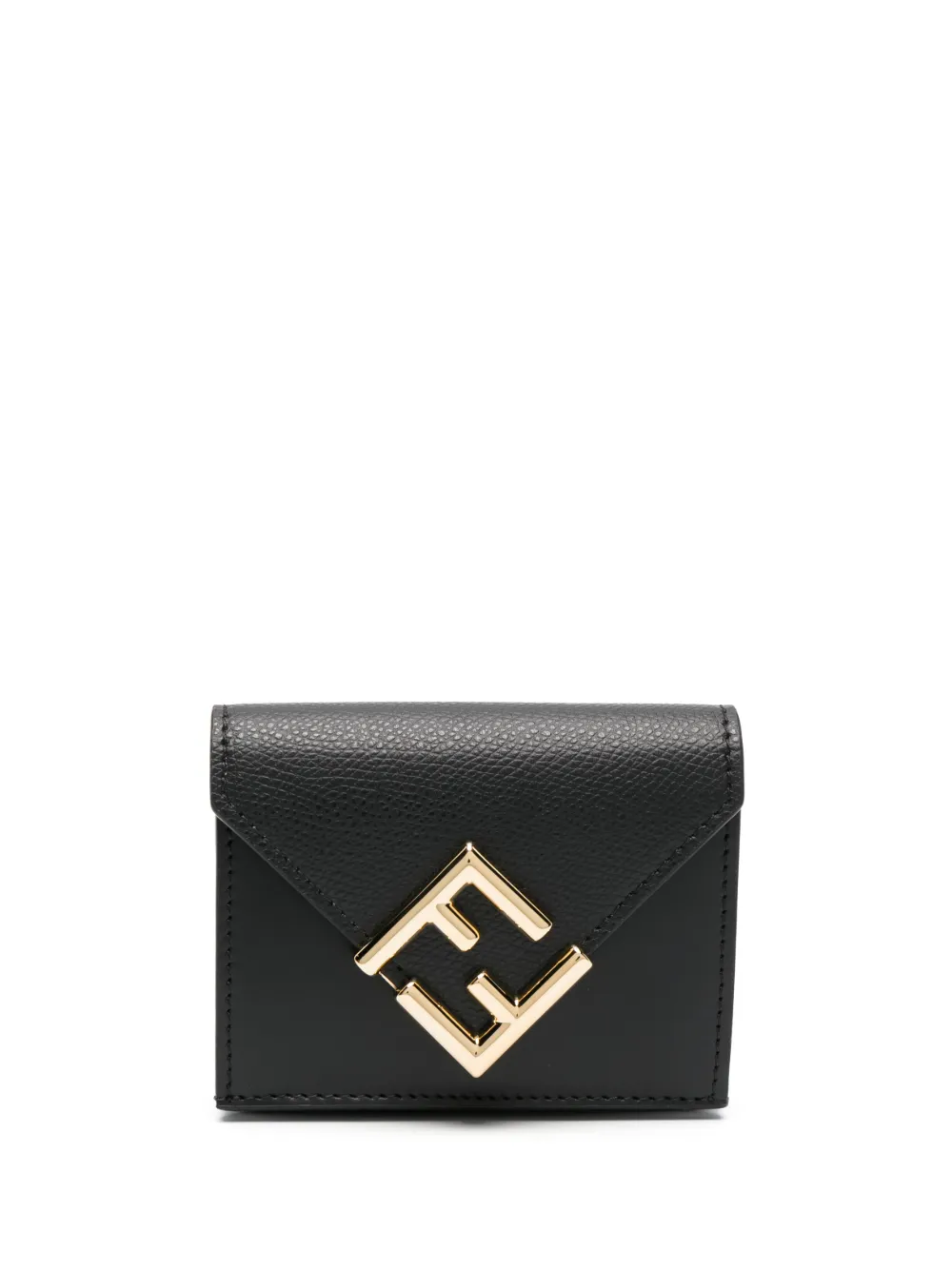 FENDI Portafoglio tri-fold con logo FF - Nero