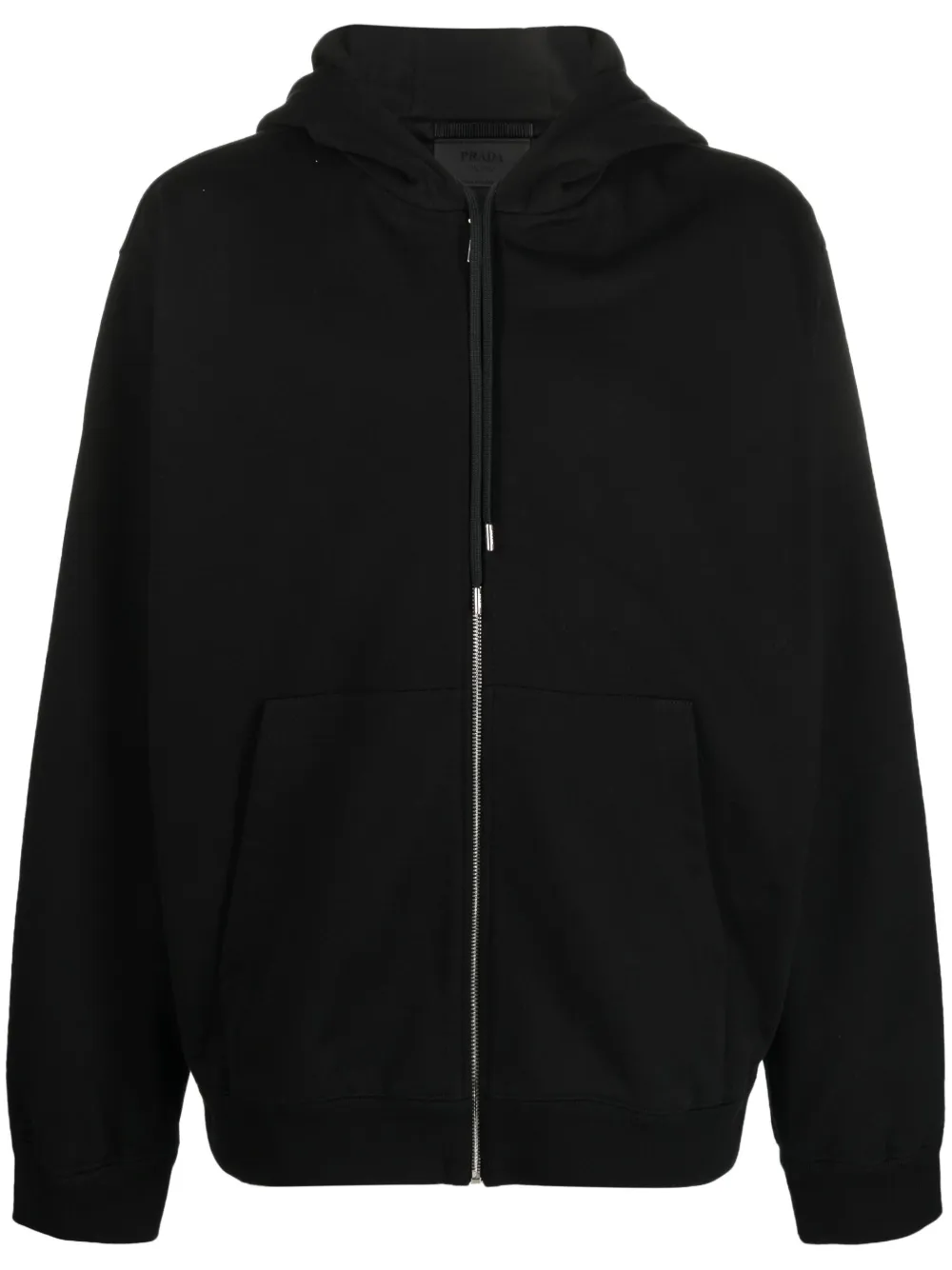 Prada Re-Nylon logo-print hoodie – Black