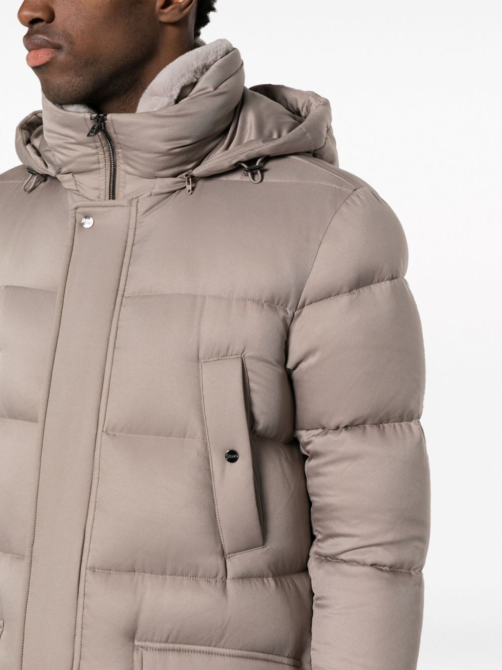 Shop Herno Arandelle Hooded Padded Parka In Neutrals