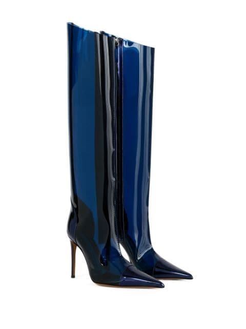 105mm iridescent leather boots