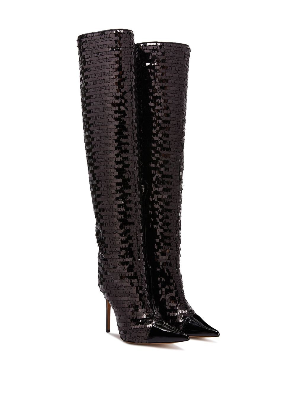 Shop Alexandre Vauthier Sequin-embellished 105mm Boots In Black