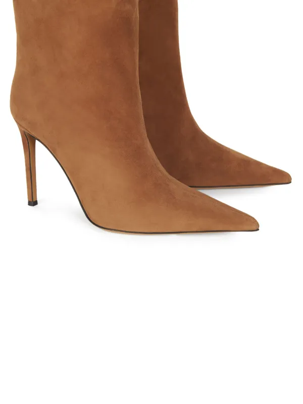 Brown suede pointed outlet toe boots