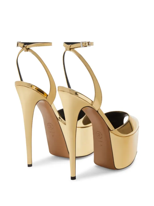 Alexandre Vauthier 116mm Metallic Finish Sandals Gold FARFETCH BH