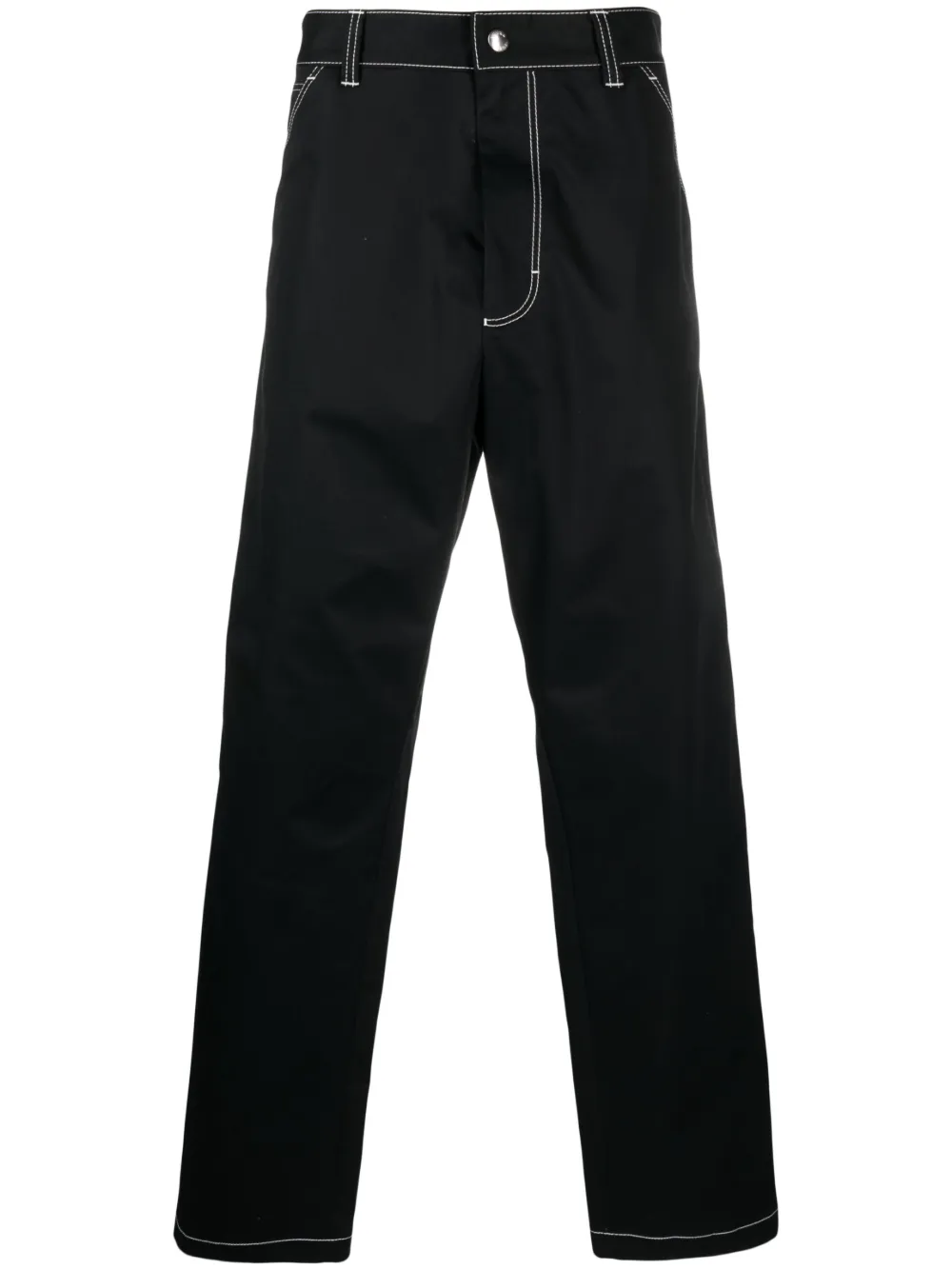 Prada contrast-stitch straight-leg trousers – Black