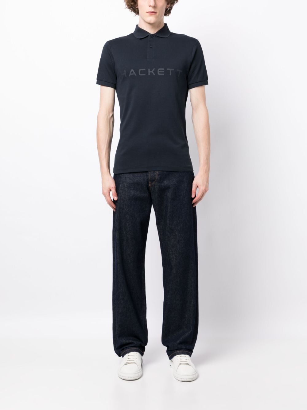 Hackett Poloshirt met logoprint - Blauw