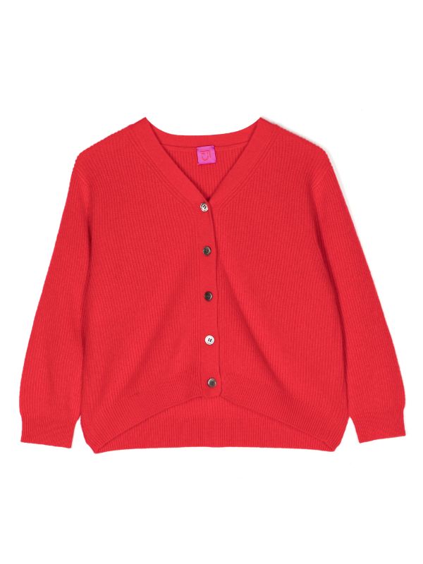 Red v neck cardigan on sale womens