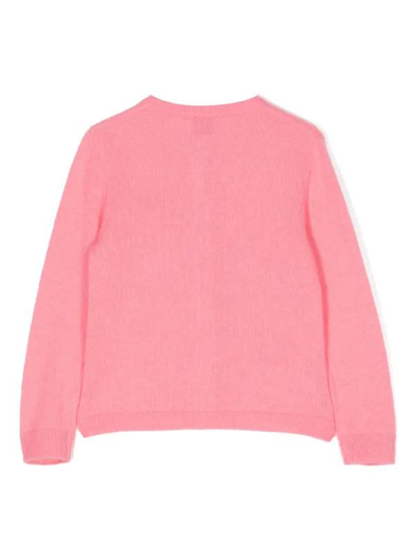 Pink crew hotsell neck cardigan