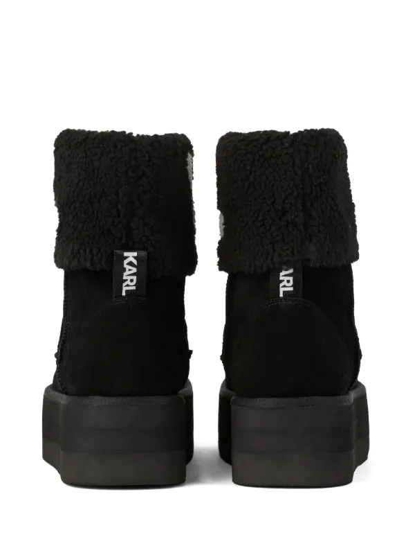 Karl Lagerfeld Thermo logo print Ankle Boots Black FARFETCH CA