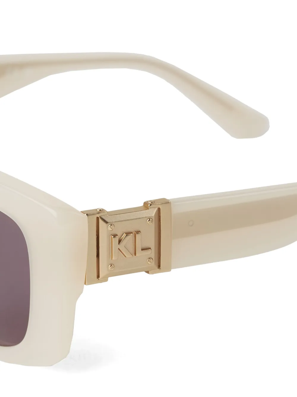 Karl Lagerfeld Heritage zonnebril met rechthoekig montuur Beige