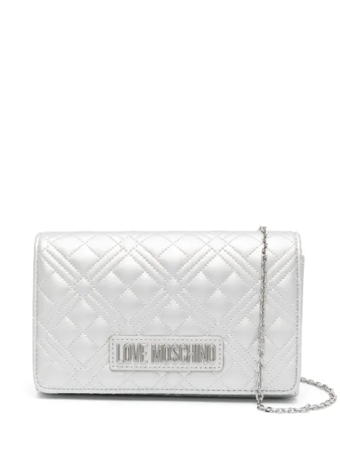Love Moschino logo-lettering quilted crossbody bag