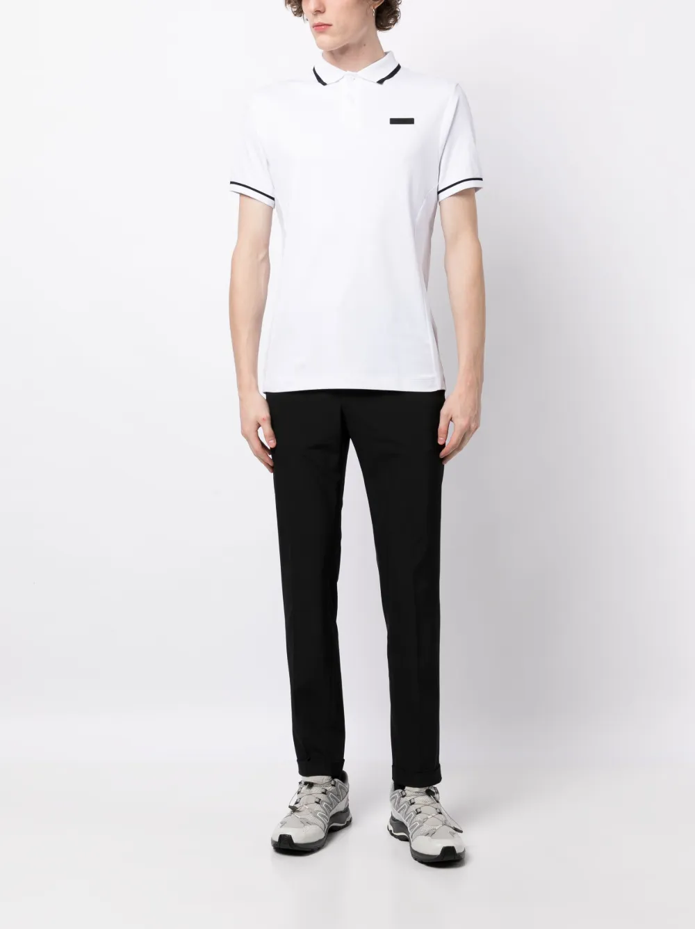 Hackett Poloshirt met logopatch - Wit