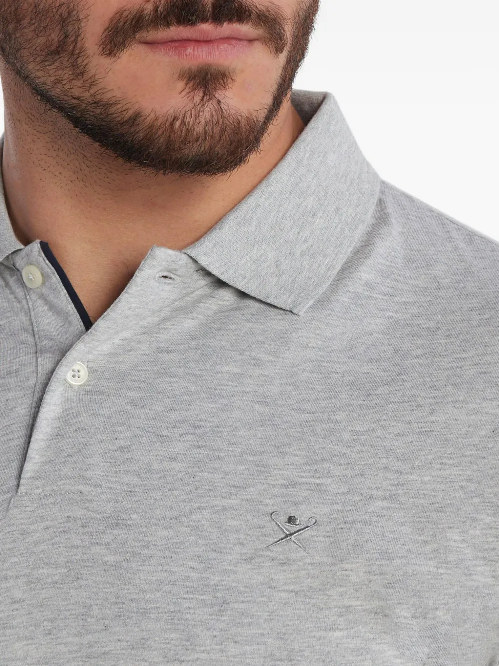 Hackett Poloshirt met geborduurd logo Grijs