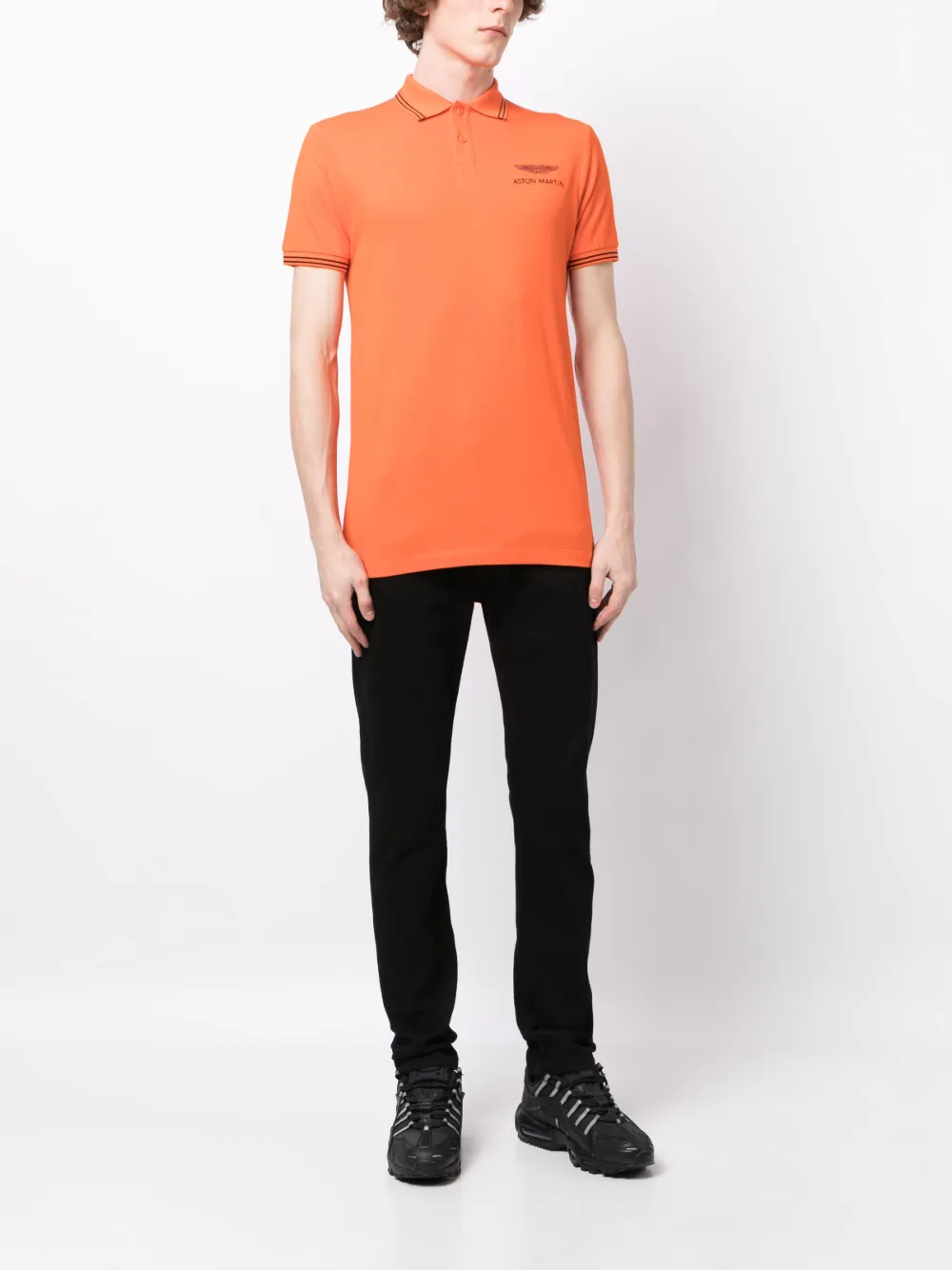 Hackett Poloshirt met geborduurd logo - Oranje