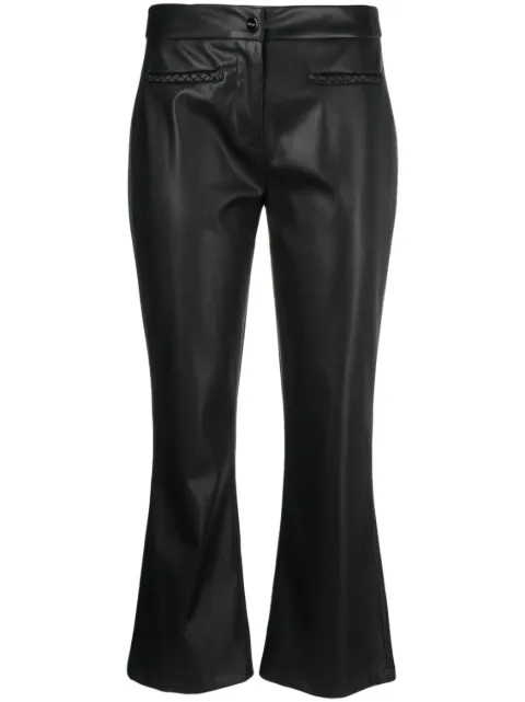 LIU JO faux-leather flared cropped trousers