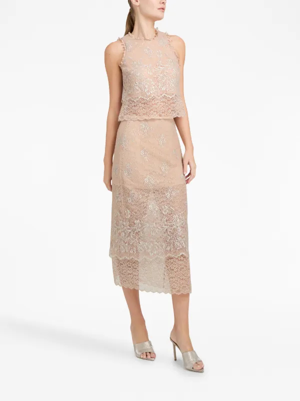 Cinq A Sept Adalaide Floral Lace Midi Skirt Farfetch