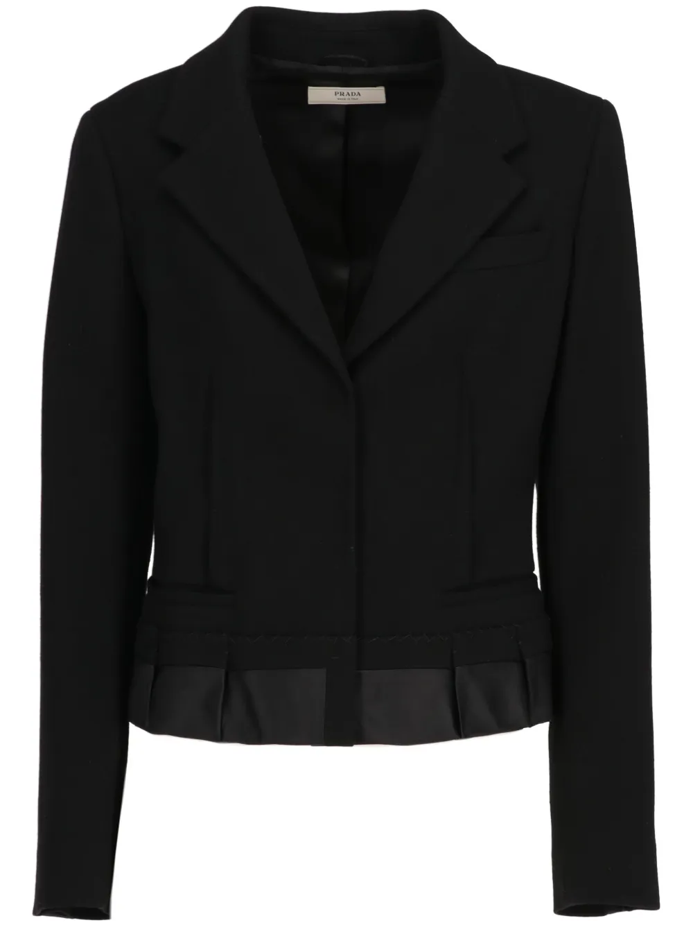 Prada Pre-Owned 2000 ruffled-hem cropped jacket – Black