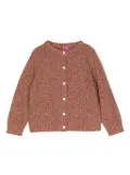 Cashmere in Love Kids crew-neck marl-knit cardigan - Brown