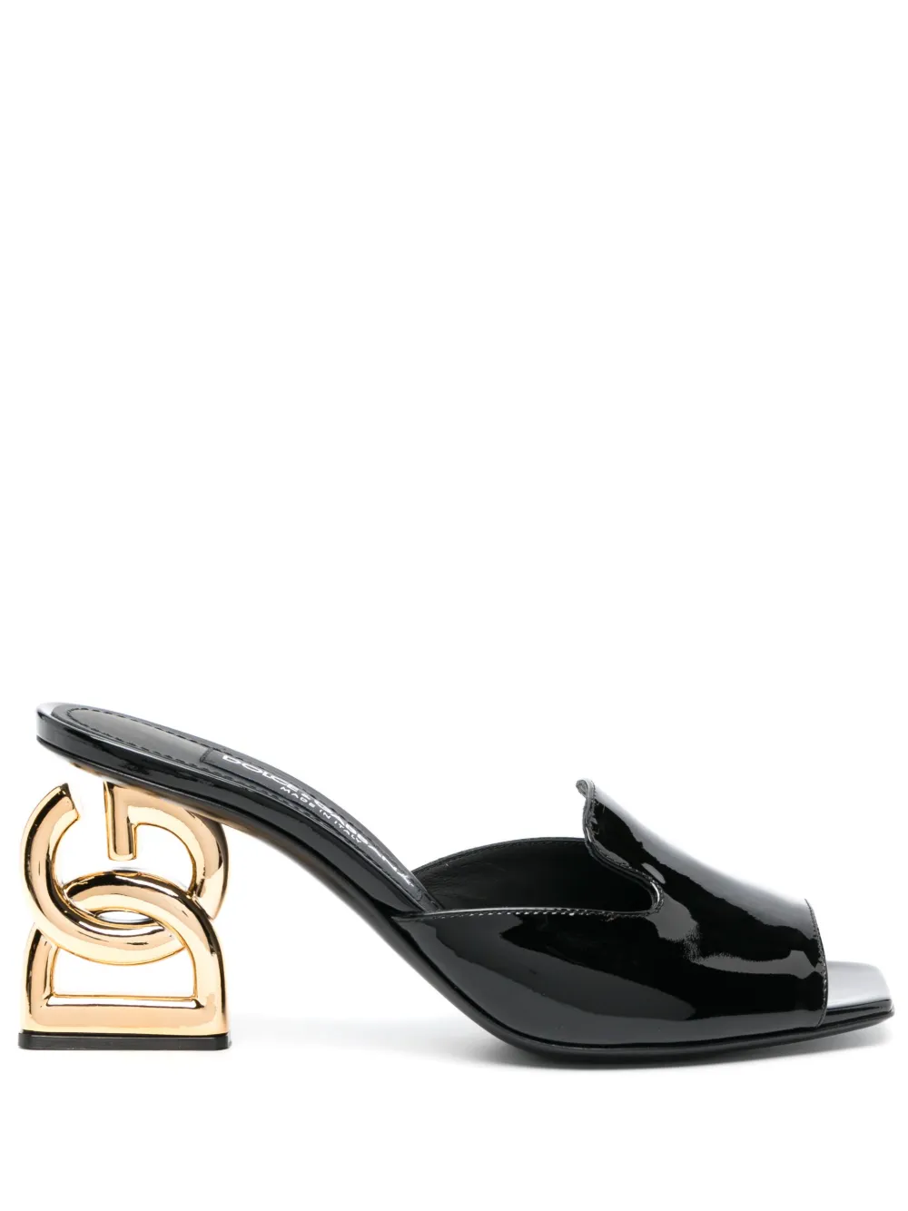 Shop Dolce & Gabbana Dg-heel 85mm Leather Mules In Black