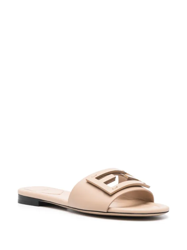 FENDI LEATHER SLIPPERS 'FOLD' 上質レザー スリッパ 洗練 ロゴ Fendi Leather Slippers 'Fold' | Women's Shoes | Vitkac