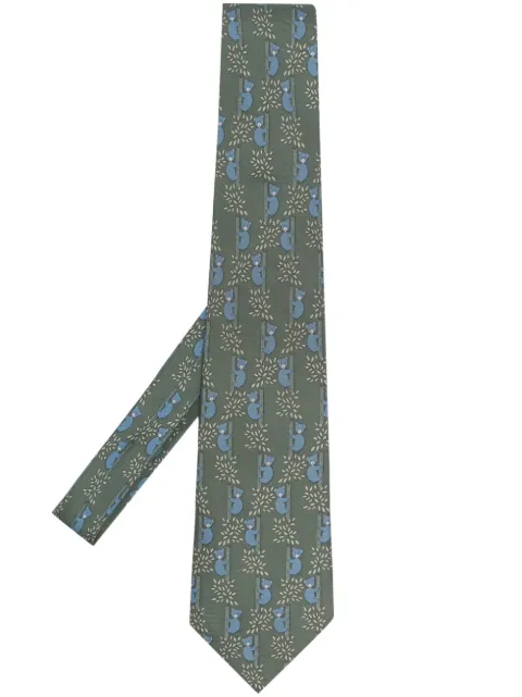 Hermès - pre-owned koala-print silk tie