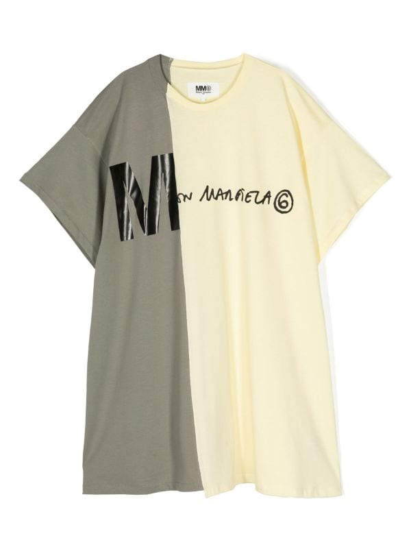 MM6 Maison Margiela Kids colour-block Oversized Cotton T-shirt