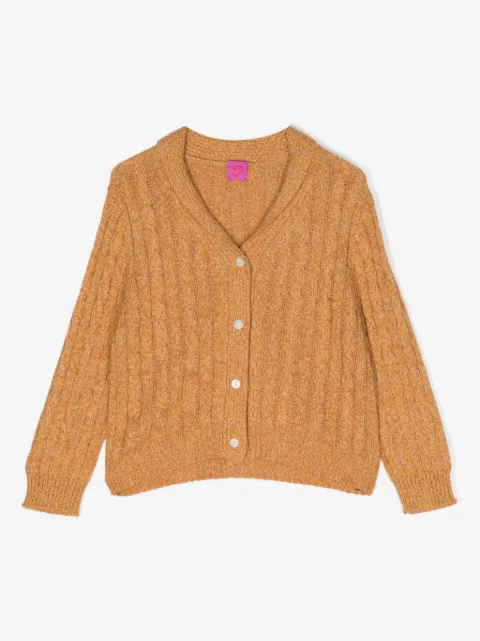 Cashmere in Love Kids Dorset cable-knit cotton blend cardigan