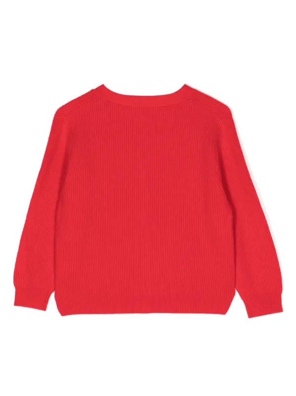 Cashmere in Love Kids Mimi ribbed-knit cashmere cardigan - Red