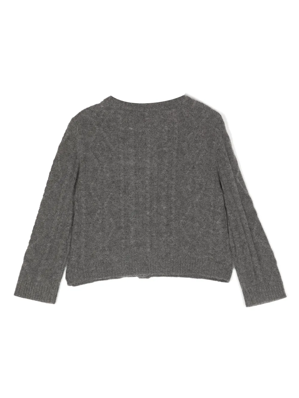 Shop Cashmere In Love Alaska Mini Cable-knit Wool Blend Cardigan In Grey