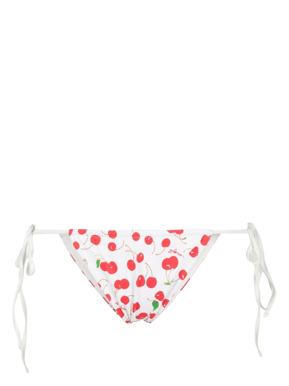 Frankies Bikinis Cherry-print Bikini Bottom In White