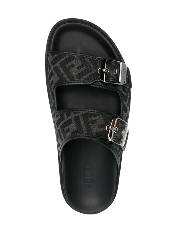 魅了 FENDI Feel モノグラム サンダル | ブラック | FARFETCH JP 靴