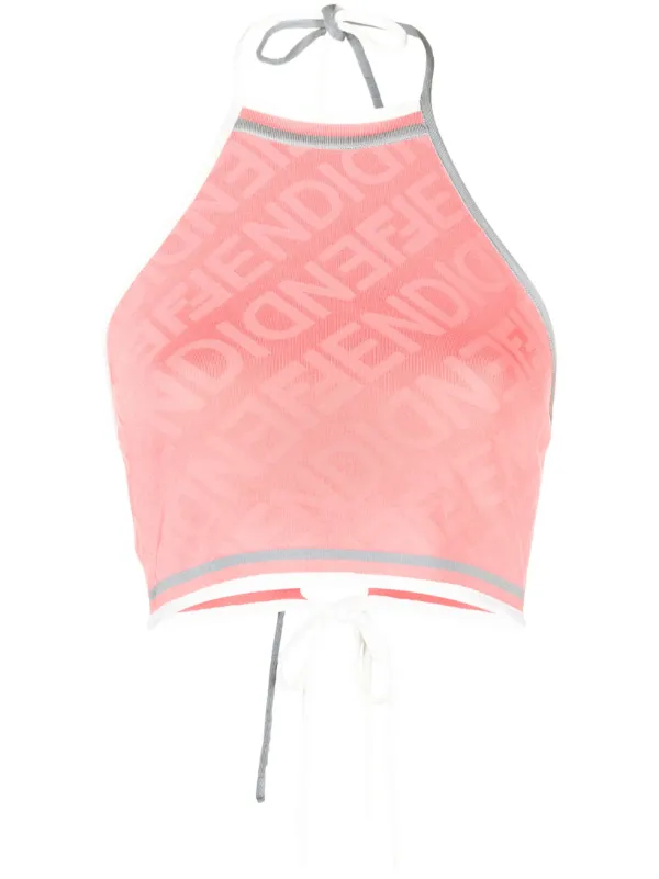 FENDI Sleeveless Cropped Top Pink FARFETCH IE