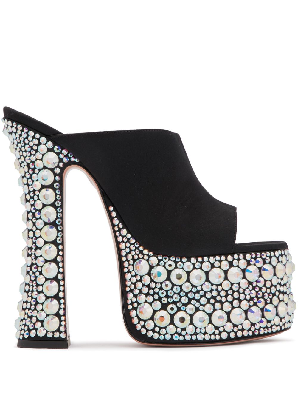 Shop Piferi Theodora 165mm Crystal-embellished Mules In Black