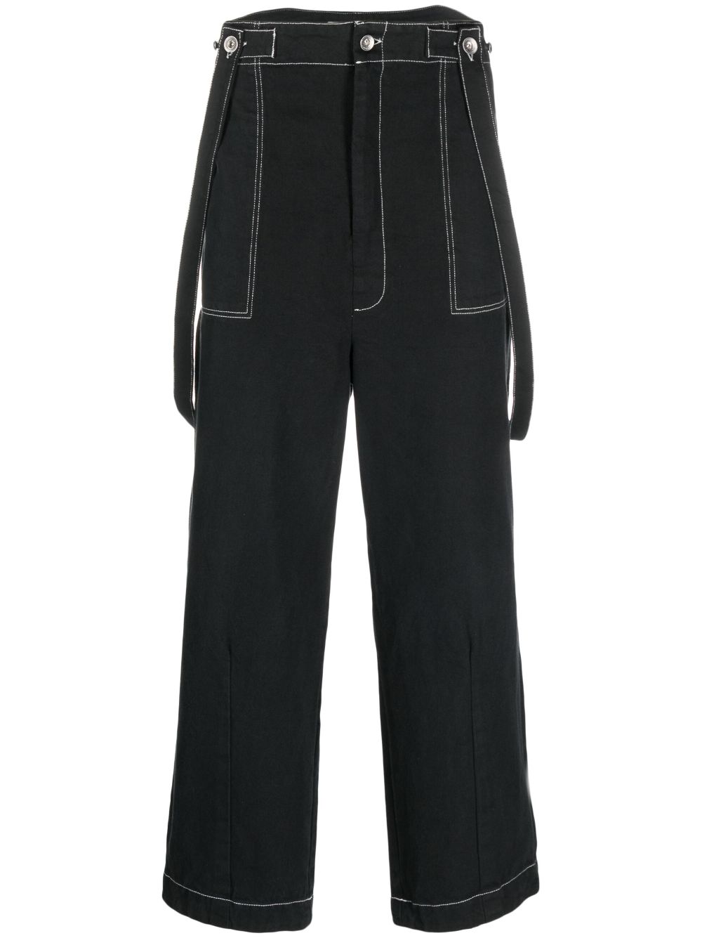 Henrik Vibskov Early Contrasting-stitch Trousers In Black