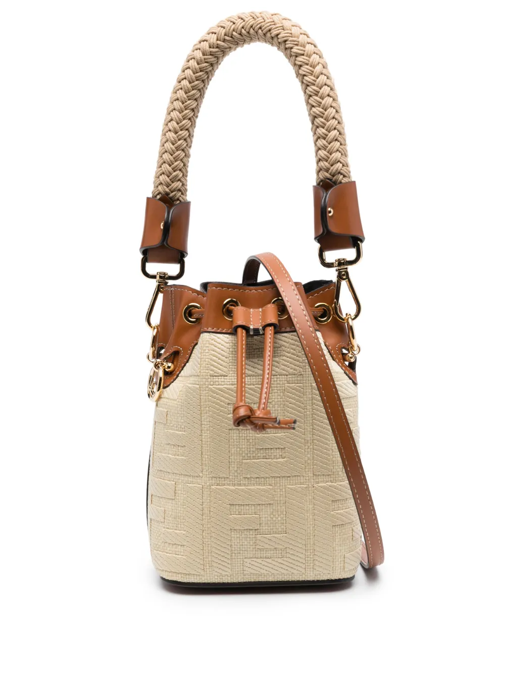 mini Mon Tresor FF-embroidery bucket bag