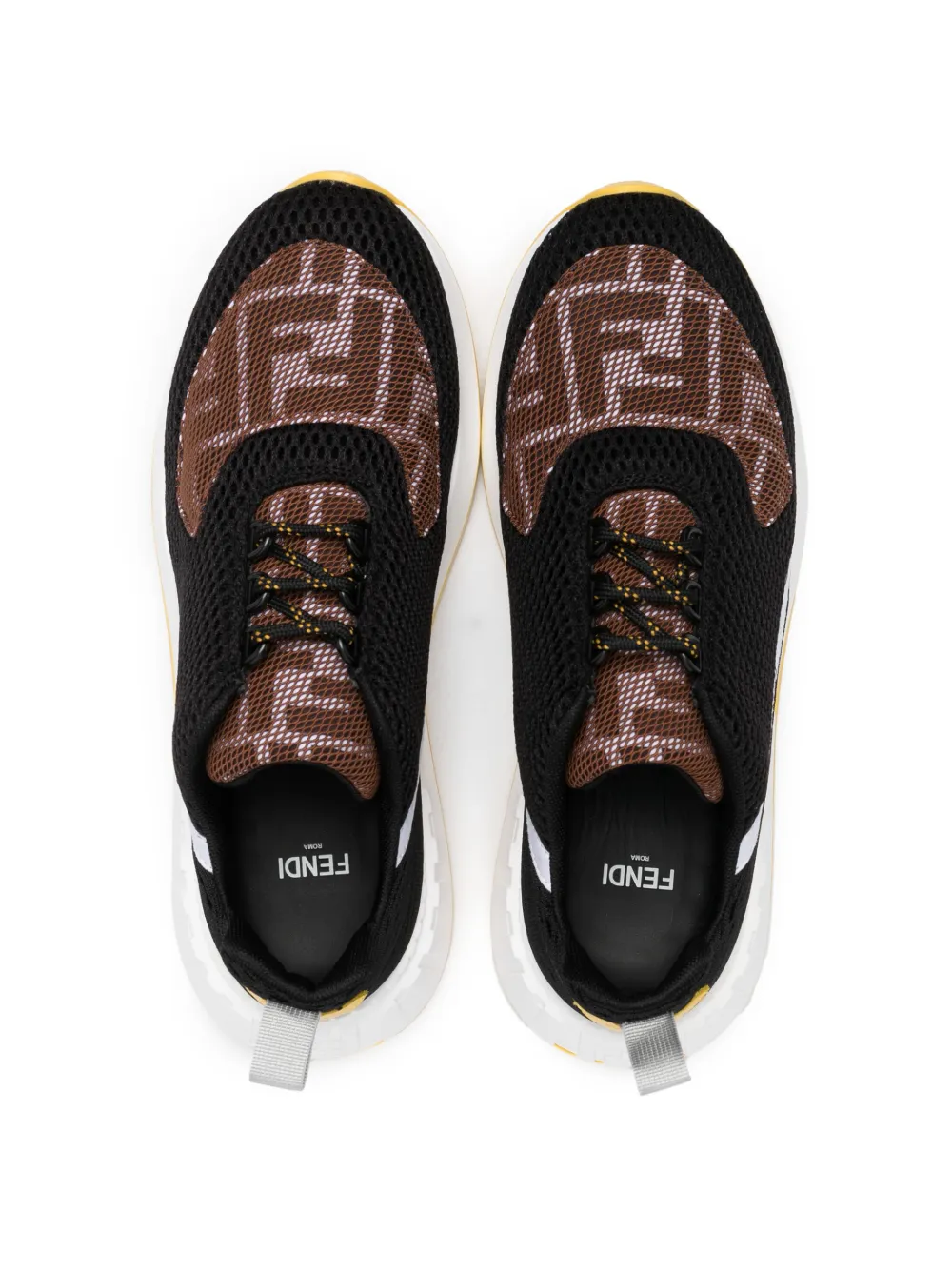 Fendi Ff-logo Print Low-top Sneakers In Black