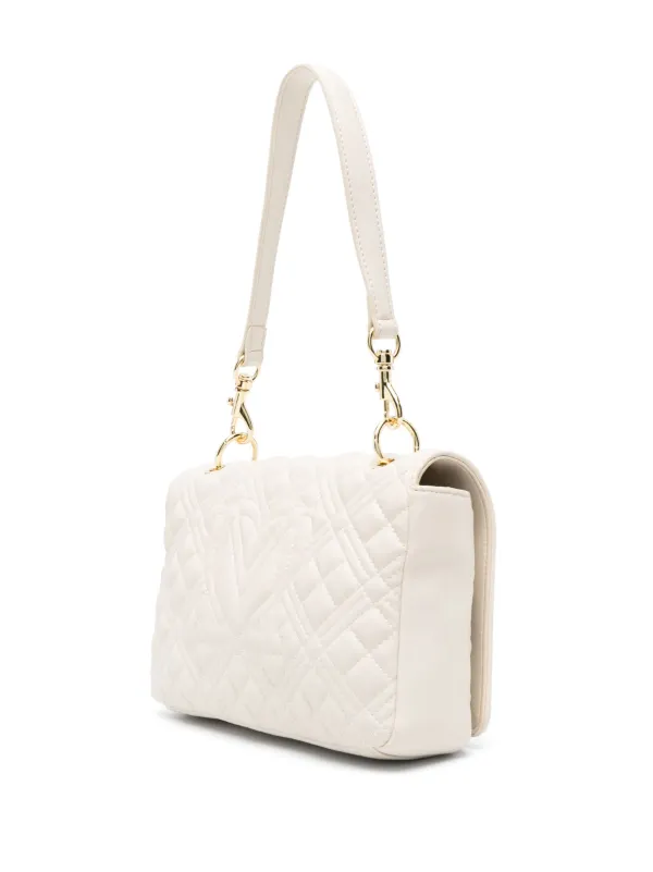 White quilted deals shoulder bag