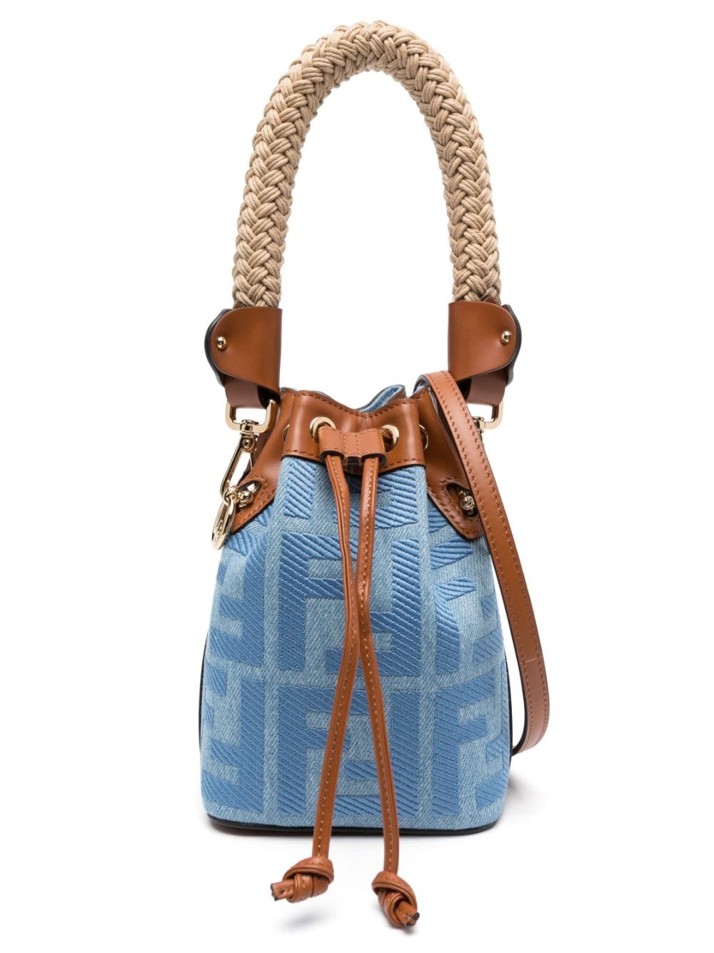 Shop Fendi Mon Tresor Monogram Bucket Bag In Blue