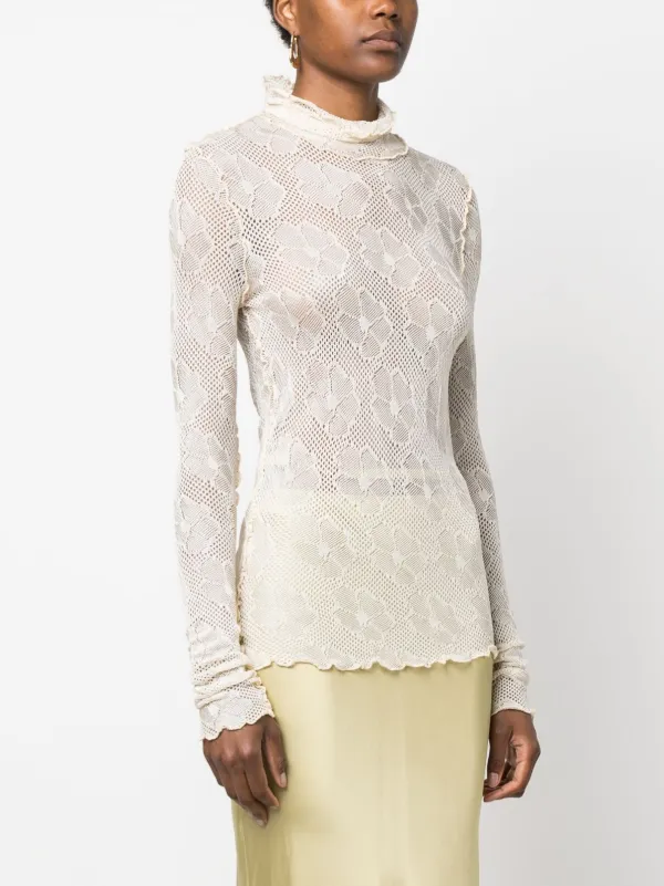 White cheap lace turtleneck