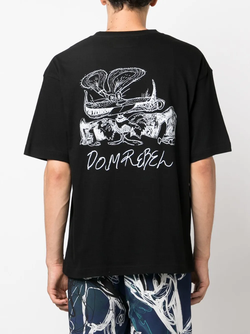 Domrebel Graphic-print Cotton T-shirt In Black