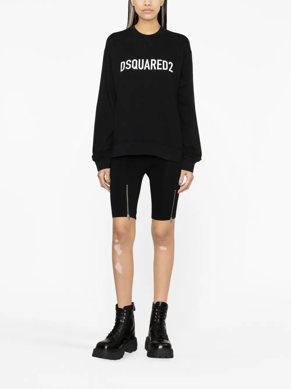 Dsquared2 logo-print cotton sweatshirt - Zwart
