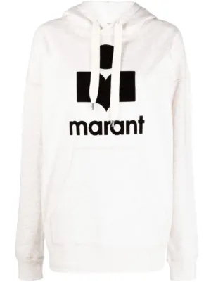MARANT ÉTOILE Mansel logo-print Hoodie | Neutrals | FARFETCH